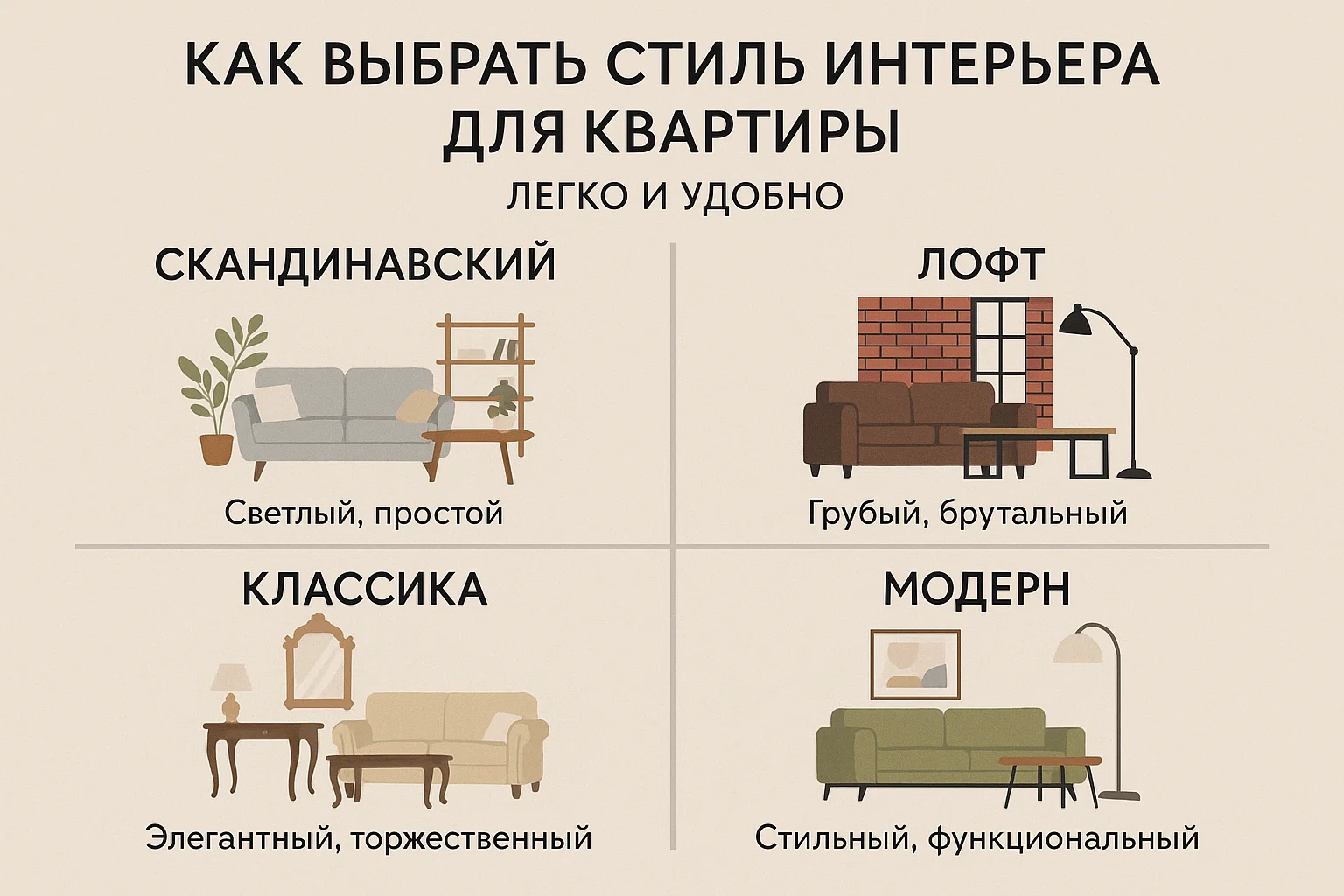 Как выбрать стиль интерьера для квартиры легко и удобно